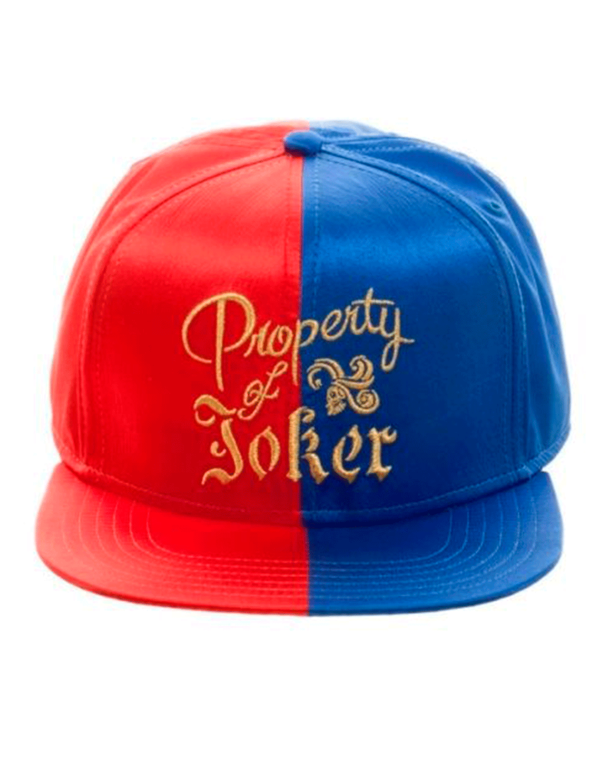 GORRA SNAPBACK HARLEY QUINN PROPERTY OF THE JOKER AZUL Y ROJA