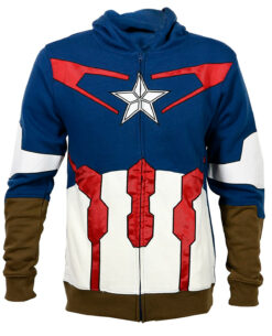 CHAMARRA MARVEL CAPITAN AMERICA AZUL CHICA