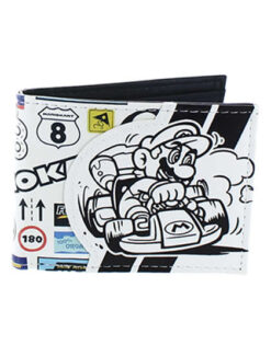 CARTERA MARIO KART BLANCO Y NEGRO