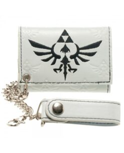 CARTERA CON CADENA ZELDA LOGO TRIFUERZA BLANCA