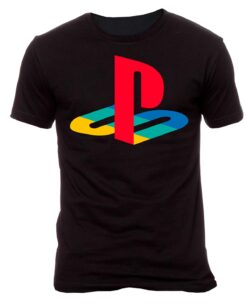 PLAYERA PLAYSTATION LOGO NEGRA MEDIANA
