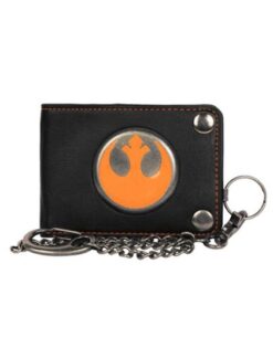 CARTERA CON CADENA STAR WARS LOGO ALIANZA REBELDE NEGRA