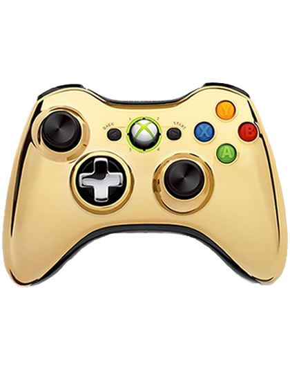 CONTROL XBOX 360 INALAMBRICO CHROME GOLD