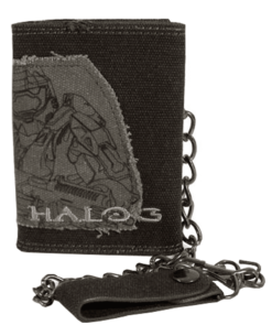 CARTERA CON CADENA HALO 3 NEGRA