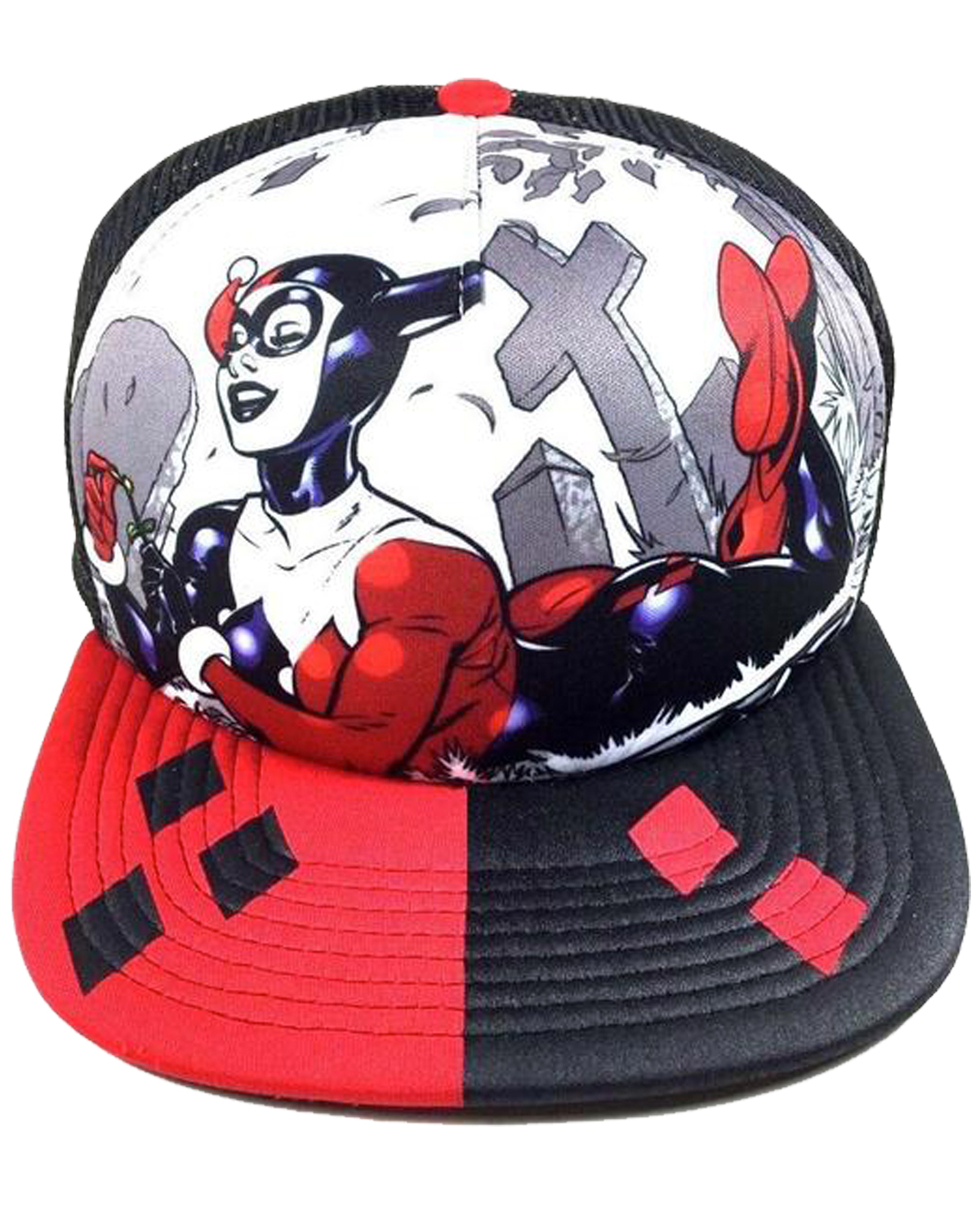 GORRA SNAPBACK HARLEY QUINN EN CEMENTERIO MULTICOLOR
