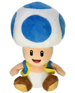 PELUCHE MARIO BROS TOAD COLOR AZUL 18 CM