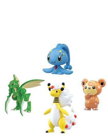 POKEMON XY4 FIGURE PACK MEGA AMPHAROS MANAPHY TEDDIURSA SCYTHER - Image 3
