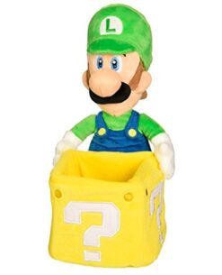 PELUCHE MARIO BROS LUIGI CON CAJA DE MONEDAS 23 CM