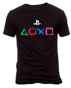 PLAYERA PLAY STATION BOTONES NEGRA GRANDE