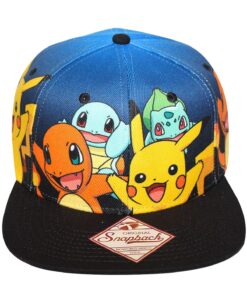 GORRA SNAPBACK POKEMON STARTERS AZUL
