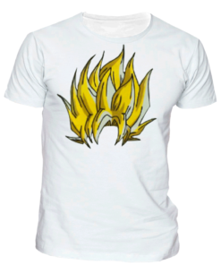 PLAYERA DRAGON BALL GOKU SUPER SAIYAJIN TINTA MAGICA BLANCA UNITALLA