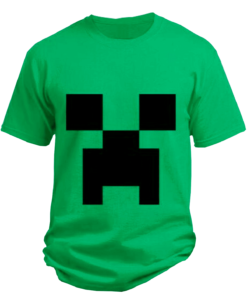 PLAYERA MINECRAFT CREEPER FACE VERDE GRANDE