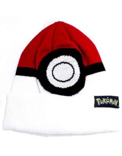 GORRO BEANIE POKEMON POKEBOLA ROJO Y NEGRO