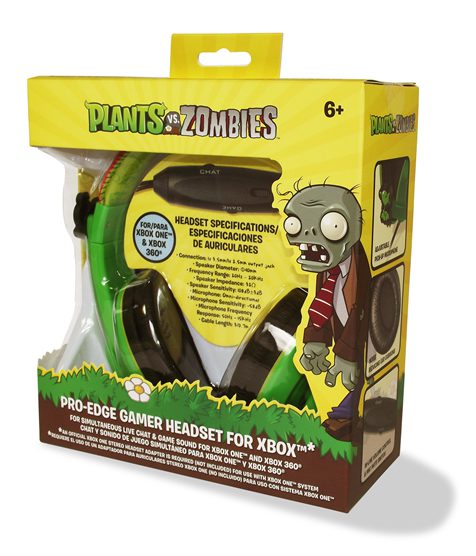 HEADSET XBOX ONE PLANTS VS ZOMBIES PRO-EDGE GAMING VERDE Y NEGRO