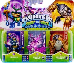 SKYLANDERS SWAP FORCE DUNE BUG PHANTOM CYNDER Y KNOCKOUT TERRAFIN 3-PACK