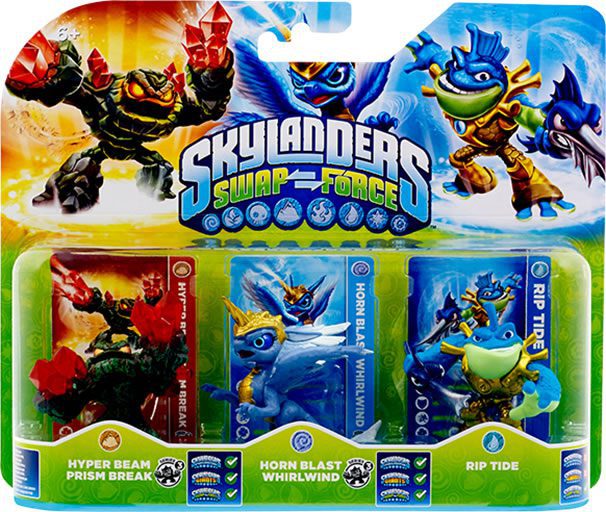 SKYLANDERS SWAP FORCE HYPER BEAM PRISM BREAK HORN BLAST WHIRLWIND AND RIP TIDE 3-PACK