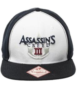 GORRA SNAPBACK ASSASSINS CREED III LOGO BLANCA Y NEGRA