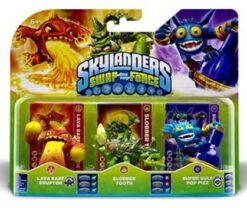 SKYLANDERS SWAP FORCE LAVA BARF ERUPTOR SLOBBER TOOTH AND SUPER GULP POP FIZZ 3-PACK