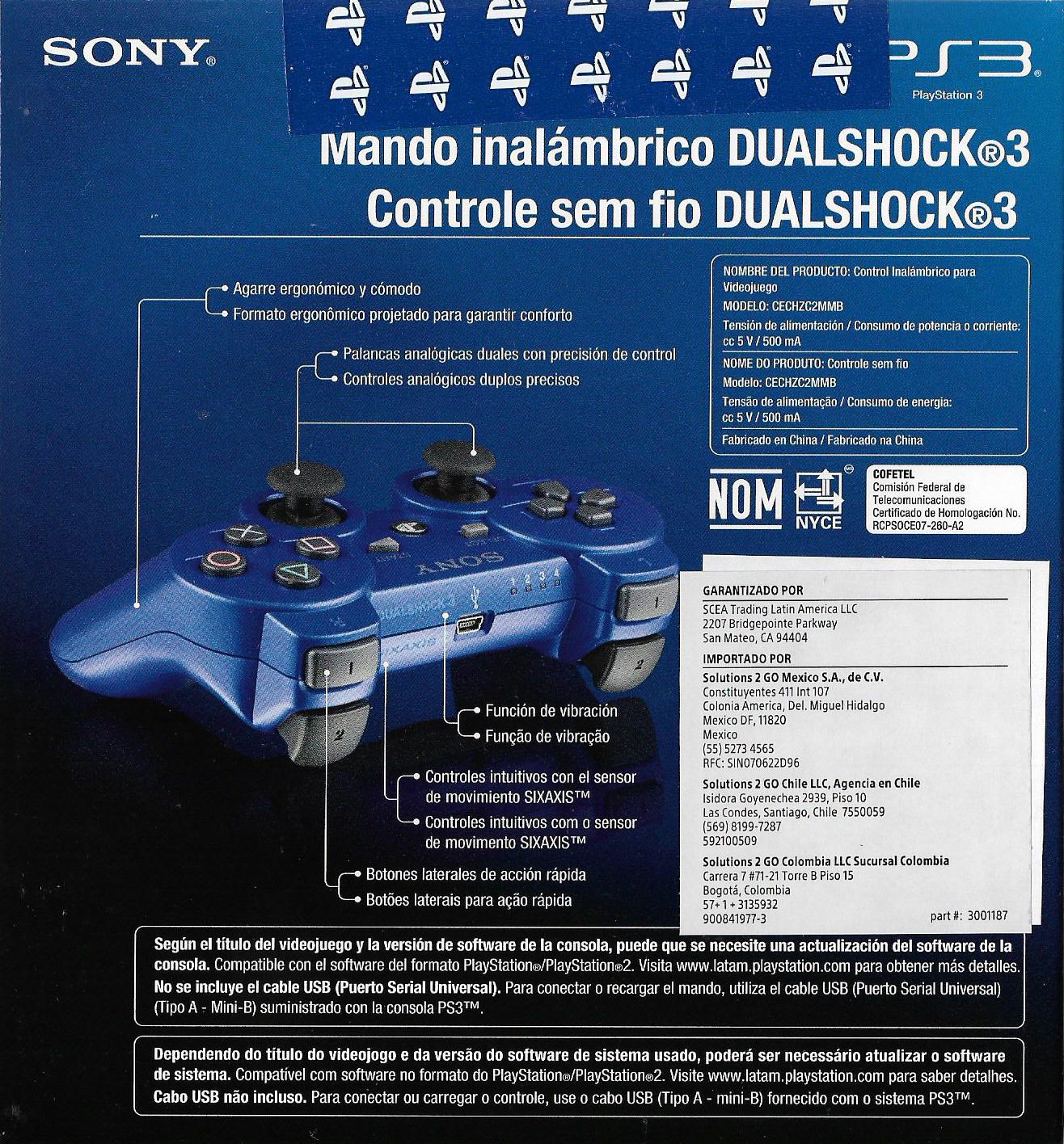 CONTROL PLAYSTATION INALAMBRICO DUALSHOCK 3 AZUL - Image 3