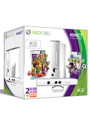 CONSOLA XBOX 360 SLIM BLANCO 4GB CON KINECT