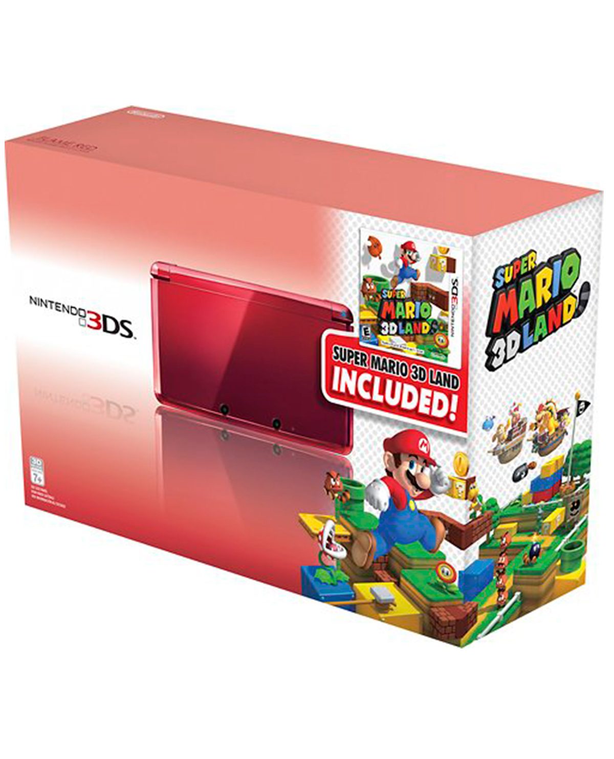 CONSOLA NINTENDO 3DS ROJO FLAMA CON SUPER MARIO 3D LAND