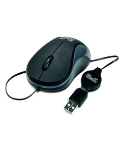 Klip Xtreme - Mouse - Wired - USB - Black - retractable-1000dpi