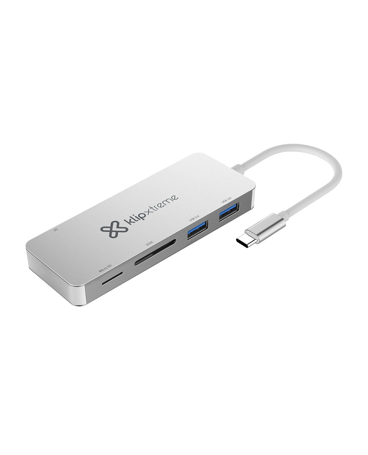 LECTOR DE MEMORIA KLIP XTEME KCR-500 MICROSD-SD USB-C 5000MBIT PLATA