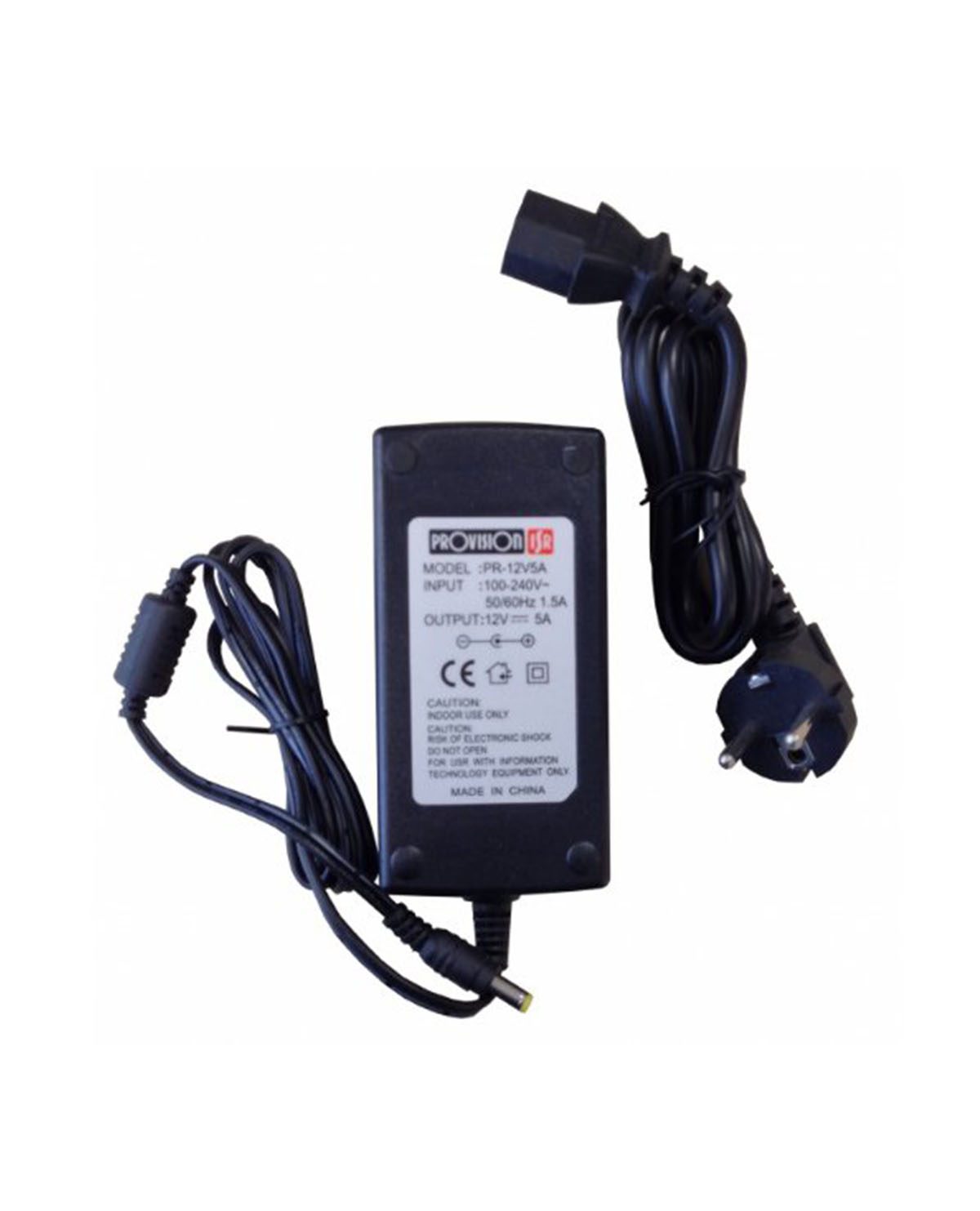FUENTE DE PODER PROVISION ISR PR-12V5A ENTRADA 100 - 240V SALIDA 12V NEGRO