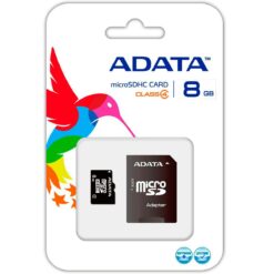MEMORIA FLASH A-DATA 8GB MICROSDHC CLASE 4 CON ADAPTADOR