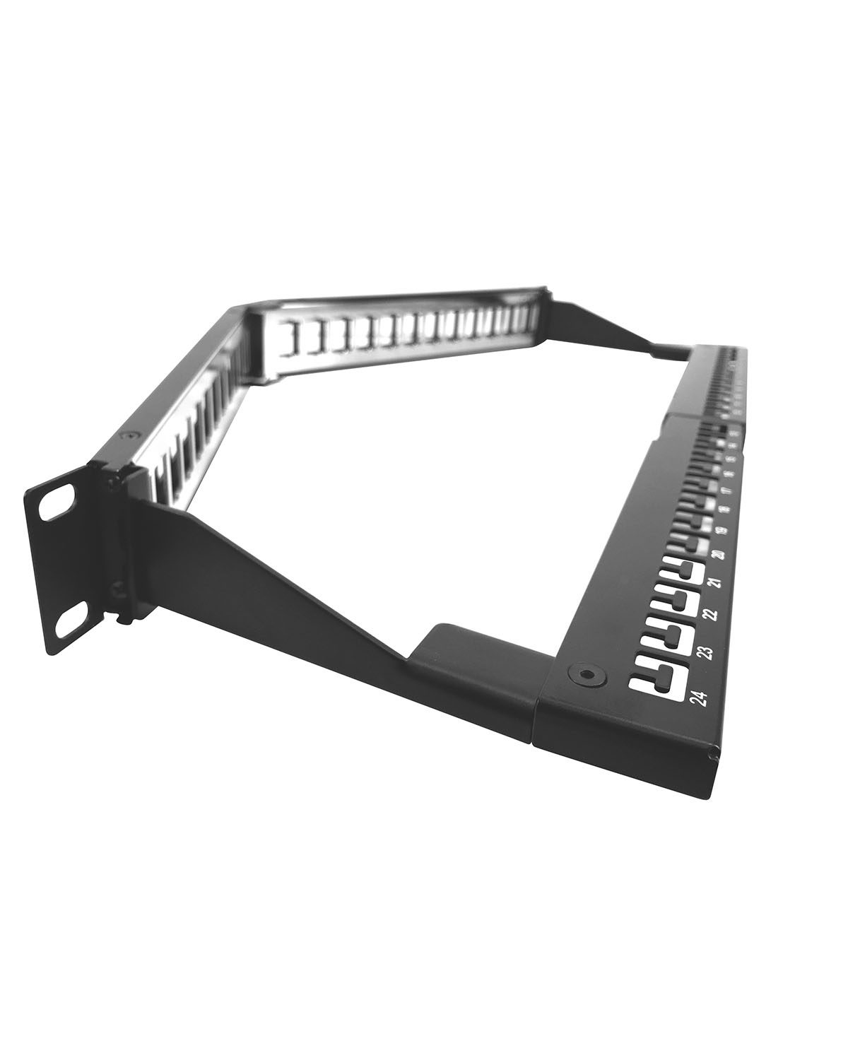 Nexxt Solutions Infrastructure Patch panel Coldrolled steel Black with silver extrusion Angled Mod SH 24P 1U - Image 3