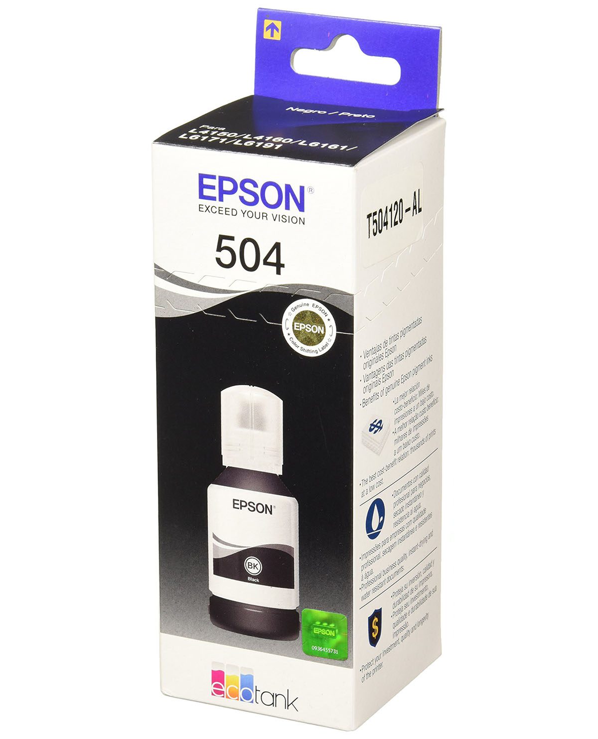 BOTELLA DE TINTA EPSON 504 NEGRO