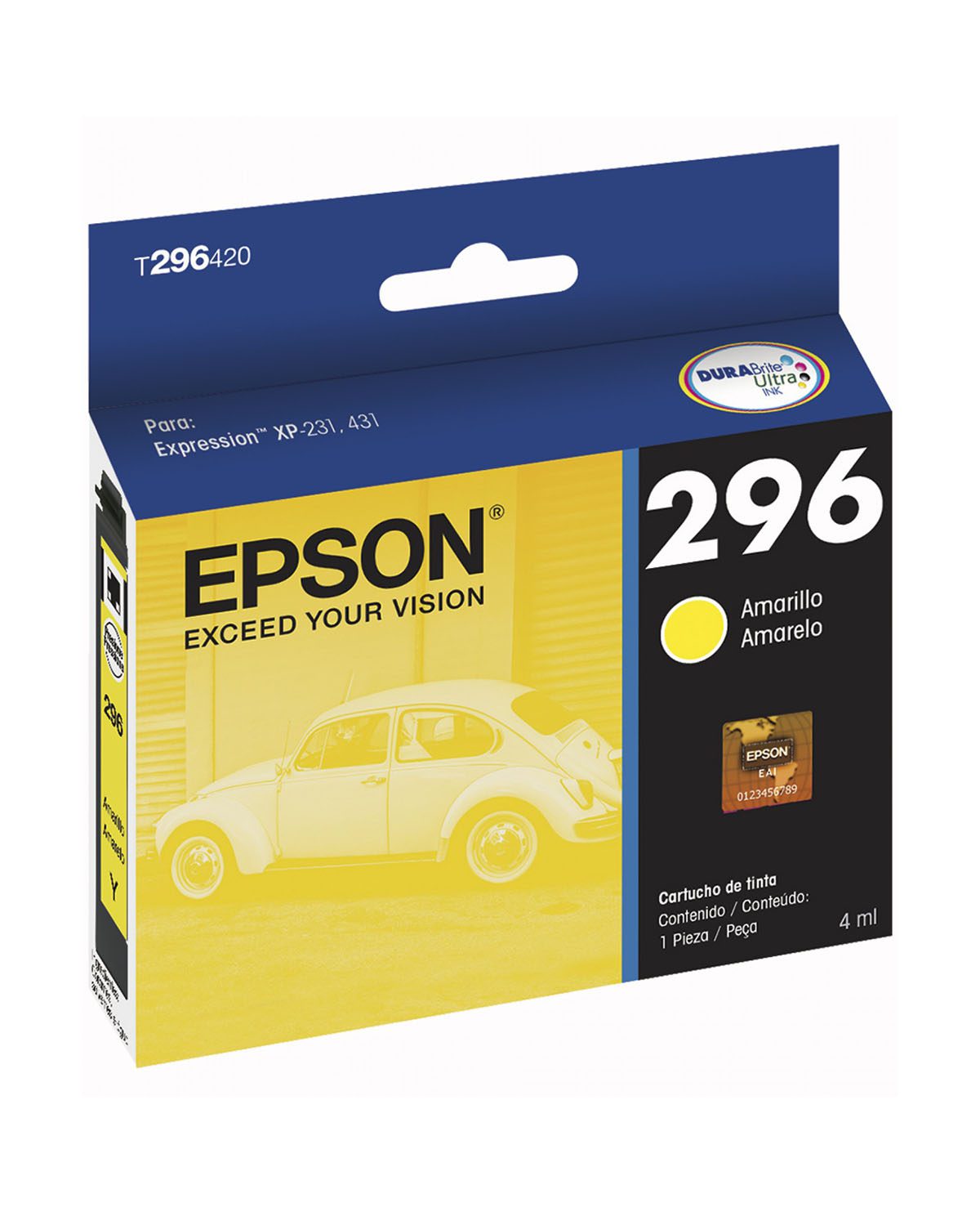 CARTUCHO DE TINTA EPSON 296 AMARILLO