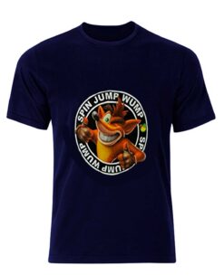 PLAYERA CRASH BANDICOOT LOGO CIRCULAR AZUL EXTRA GRANDE