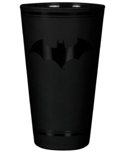 VASO DE VIDRIO BATMAN LOGO NEGRO
