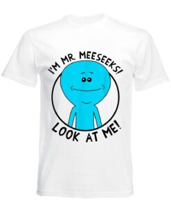 PLAYERA RICK AND MORTY MR MEESEEKS BLANCA CHICA