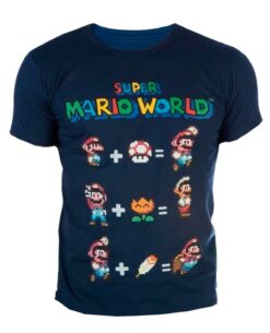PLAYERA SUPER MARIO WORLD AZUL CHICA