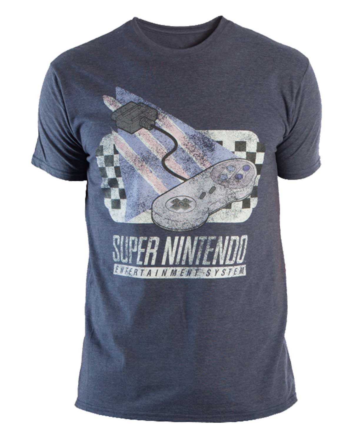 PLAYERA SNES CONTROLLER RACING AZUL CHICA