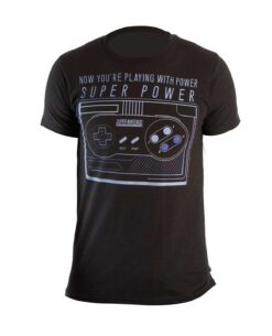 PLAYERA SNES SUPER POWER NEGRA GRANDE