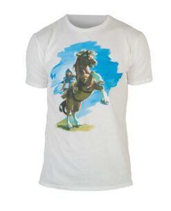 PLAYERA THE LEGEND OF ZELDA LINK Y EPONA BLANCA CHICA