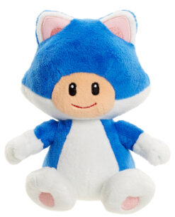 PELUCHE MARIO BROS TOAD CON TRAJE DE GATO 20 CM