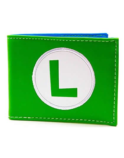 CARTERA MARIO BROS LOGO LUIGI VERDE