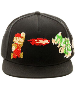 GORRA SNAPBACK SUPER MARIO VS BOWSER 8.BIT NEGRA