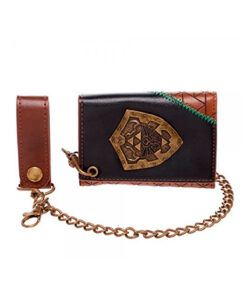CARTERA CON CADENA ZELDA HYLIAN SHIELD METALICO CAFE