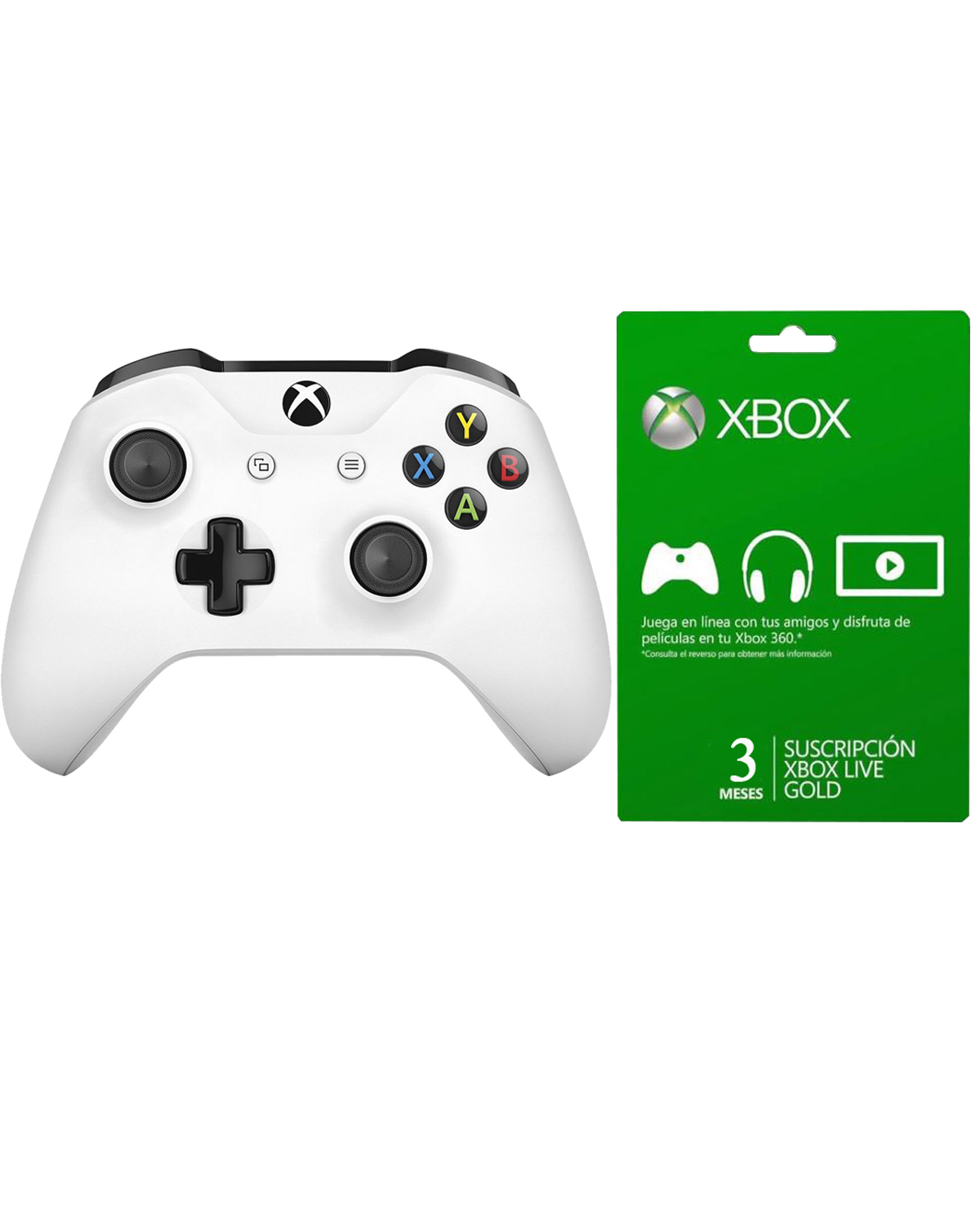 CONTROL XBOX ONE INALAMBRICO BLANCO CON TARJETA LIVE GOLD 3 MESES