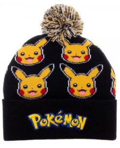 GORRO BEANIE POKEMON PIKACHU FACE NEGRO