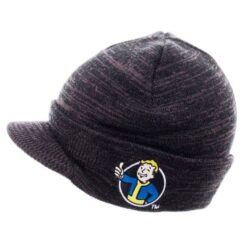 GORRO BEANIE CON VICERA FALLOUT VAULT BOY GRIS