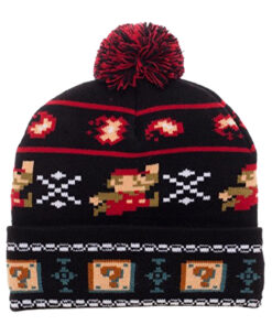 GORRO BEANIE MARIO BROS PIXEL NEGRO
