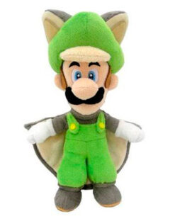 PELUCHE MARIO BROS LUIGI CON TRAJE DE ARDILLA 41 CM