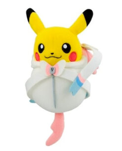PELUCHE POKEMON PIKACHU EN SLEEPING BAG DE SYLVEON 26 CM