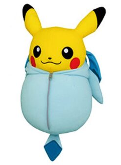 PELUCHE POKEMON PIKACHU EN SLEEPING BAG DE GLACEON 18 CM